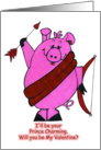 Valentine Pig card