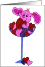 Valentine Pink Elephant card