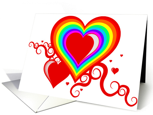 rainbow love (blank inside) card (348382)