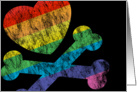 rainbow heart and crossbones (blank inside) card