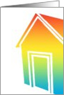 new address announcement : rainbow grunge house card
