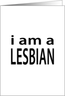 i am a lesbian : coming out announcement card