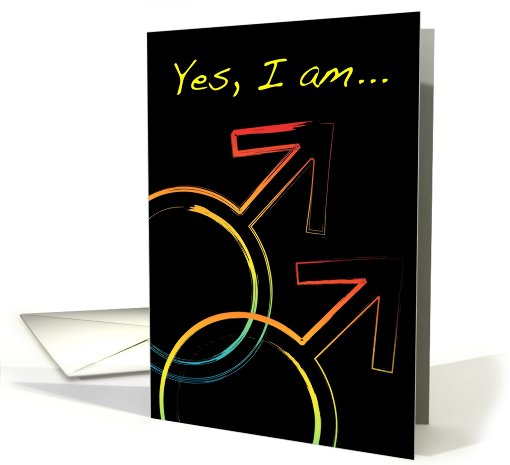yes i am gay : coming out invitations card (766510)