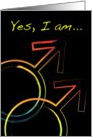 yes i am gay : coming out invitations card