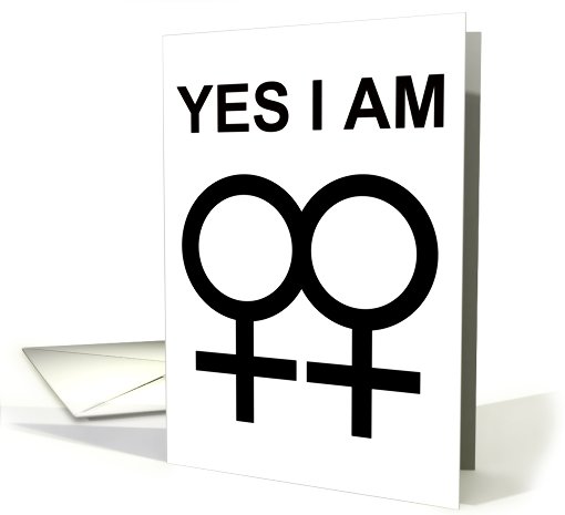 yes i am a lesbian : coming out announcements card (766511)