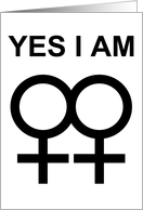 yes i am a lesbian : coming out announcements card