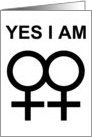 yes i am a lesbian : coming out announcements card