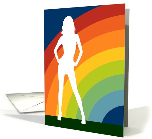 big gay rainbow coming out party invitation card (826955)