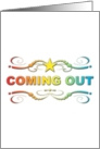 rainbow flourish coming out party invitation card