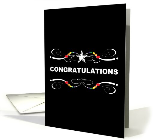 rainbow flourish commitment ceremony congratulations card (827033)