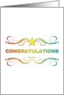 rainbow flourish commitment ceremony congratulations card