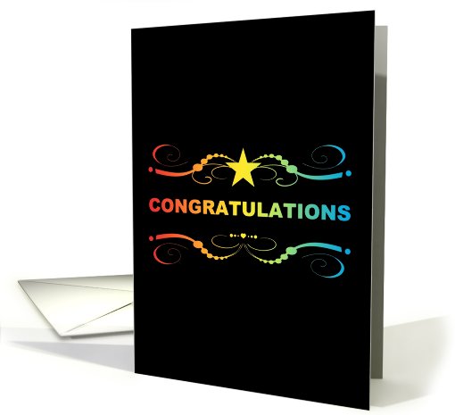 rainbow flourish congratulations on coming out of the closet card