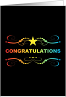 rainbow flourish congratulations on coming out of the closet card