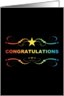 rainbow flourish congratulations on coming out of the closet card