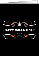 happy valentine’s : rainbow flourish card