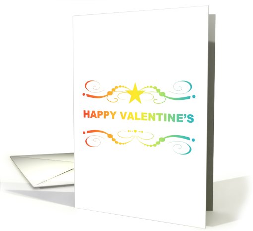 happy valentine's : rainbow flourish card (827119)