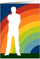 gay encouragement (rainbow silhouetted man) card