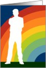 gay encouragement (rainbow silhouetted man) card