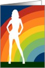 lesbian encouragement (rainbow silhouetted man) card