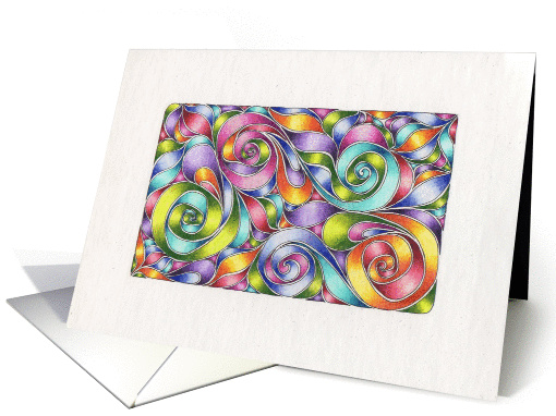 Rainbow Swirls card (300042)