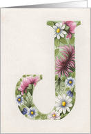 Floral Letter J card