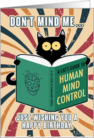 Cat Mind Control Birthday Card