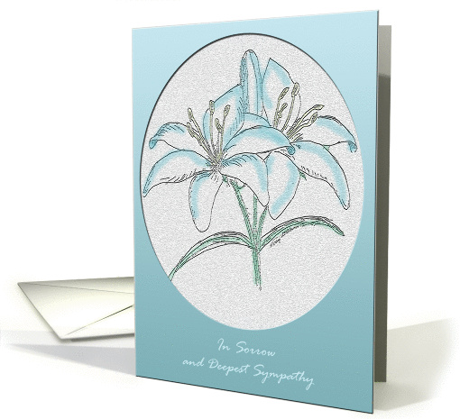 Blue Lily drawing Sympathy card (301168)