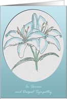 Blue Lily drawing Sympathy card