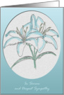 Blue Lily drawing Sympathy card