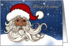 Black Santa With Snow Merry Christmas card