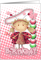 1st Birthday Card With Little Fairy All In Pinks card