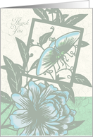 Sympathy Thank You Card With Flowers And Butterfly card