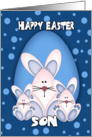 Son Easter Greeting Card With Cute Rabbits card