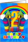 2nd Birthday Card With Bouncy Castle And Rainbow card