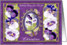 Pansy And Cameo Birthday Card For Christine card