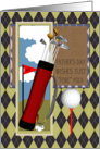 Golf Club Father’s Day Greeting Card With Argyle Pattern card