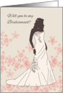 Will You Be My Bridesmaid Greeting Card Stylish And Modern card