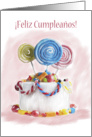 Feliz Cumpleaos Spanish Birthday Greeting Card With Candy Cake card