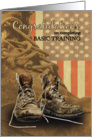 Basic Training Congratulations Combat Boot Greeting card