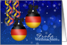 German Patriotic Flag Ornament Holiday Card With Streamers card
