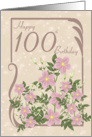 Floral 100th Birthday Card