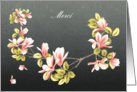 French Thank you card with pretty pink Magnolia card