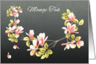 Danish Thank you card with pretty pink Magnolia card