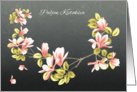 Finnish Thank you card with pretty pink Magnolia card
