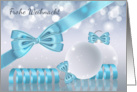 German - Stylish Christmas Greeting Card Ornaments And Ribbons card