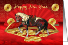 Chinese New Year, Year Of The Horse With Fan And Coins card