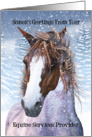 Equine Service Provider Horse In The Winter Snow card