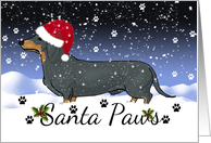 Dachshund Santa paws Winter Holiday card