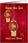 Aunt & Uncle Chinese New Year With Lanterns - Happy New Year card