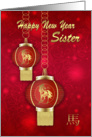 Sister Chinese New Year With Lanterns card